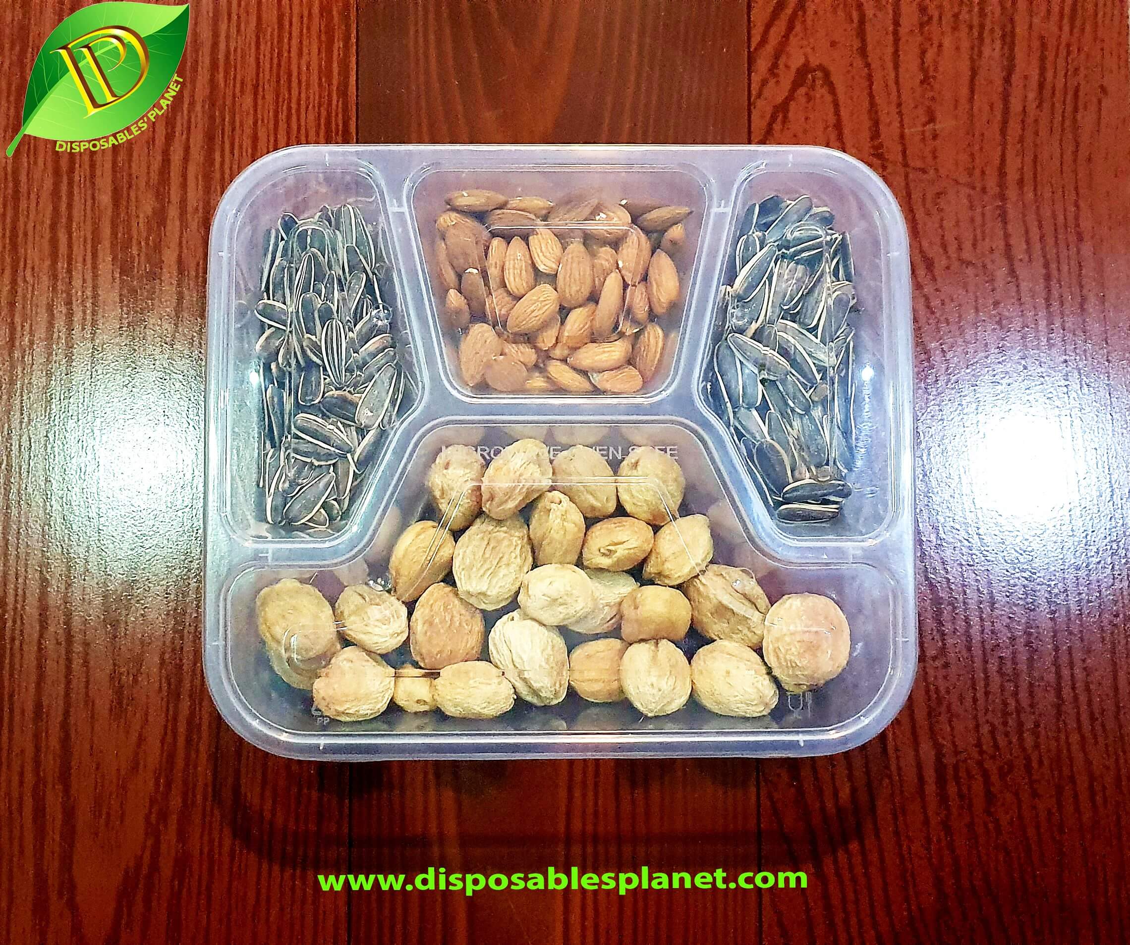 Plastic Packing Box – Four(4)-Partitioned – 1100ml – Microwavable ...
