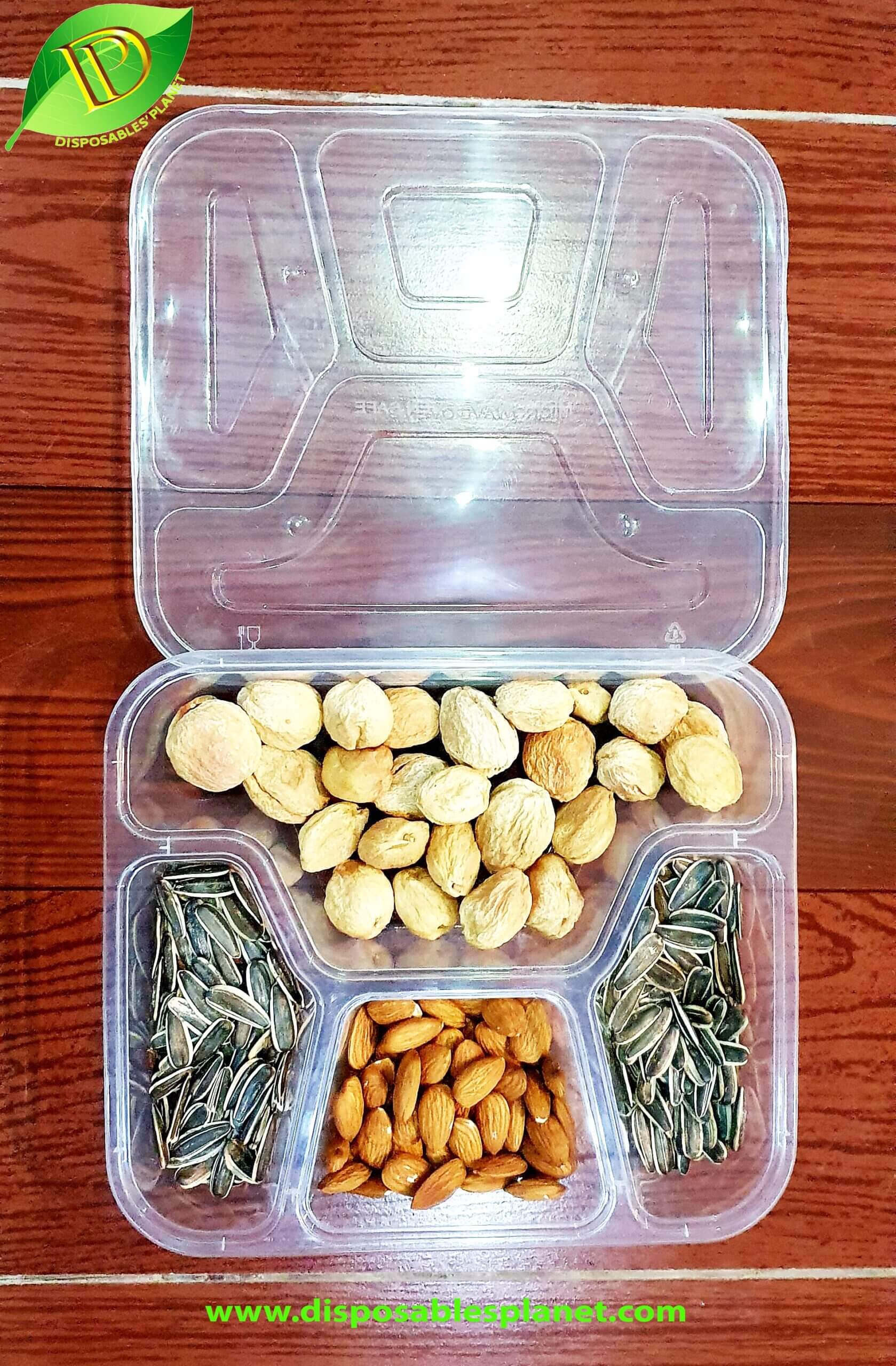 Plastic Packing Box – Four(4)-Partitioned – 1100ml – Microwavable ...